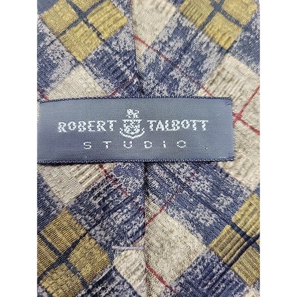 ROBERT TALBOTT Studio Mens 100% Silk Tie USA Designer Geometric Classic 57" - Picture 5 of 8